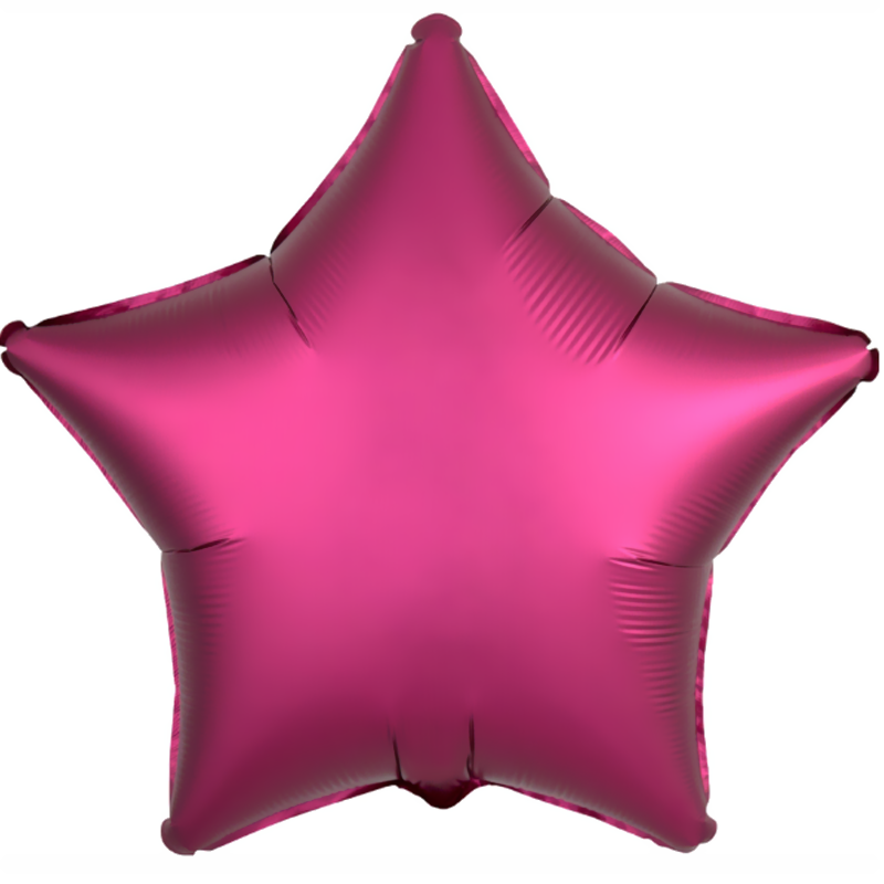 Шар (19''/48см) Звезда, Гранатовый, Сатин, 1 шт.