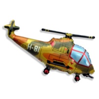 022df66c4efb051a9564bc33b3aa2f36 Шар (14''/36 см) Мини-фигура, Вертолет, Военный, 1 шт.