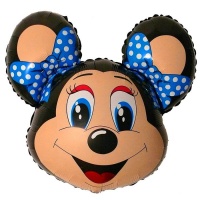1 Шар (14''/36 см) Мини-фигура, Лолли-Маус, Черный, 1 шт.