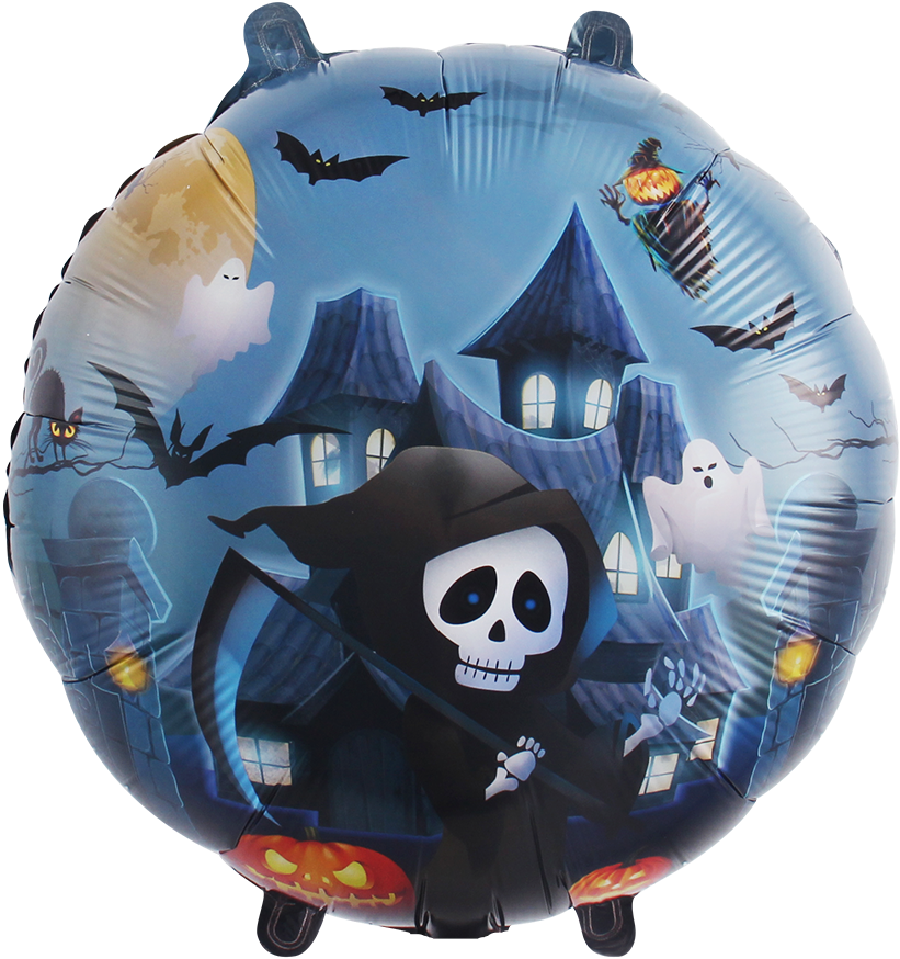 Шар (18''/46см) Круг, Дом с привидениями, Ночь на Хэллоуин, 1 шт.