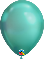 Шар (11"/28см) Зелёный, Хром, 10 шт.