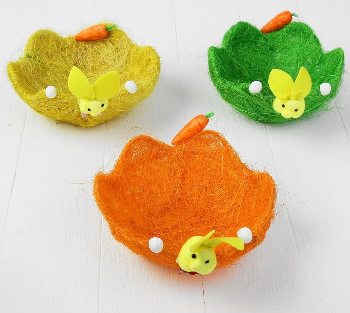 Корзинка для пасхальных яиц "Зайка", МИКС, 1 шт.