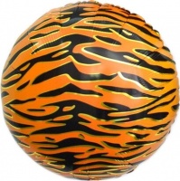 Шар (18''/46 см) Круг, Анималистика, Тигровый окрас, 1 шт.