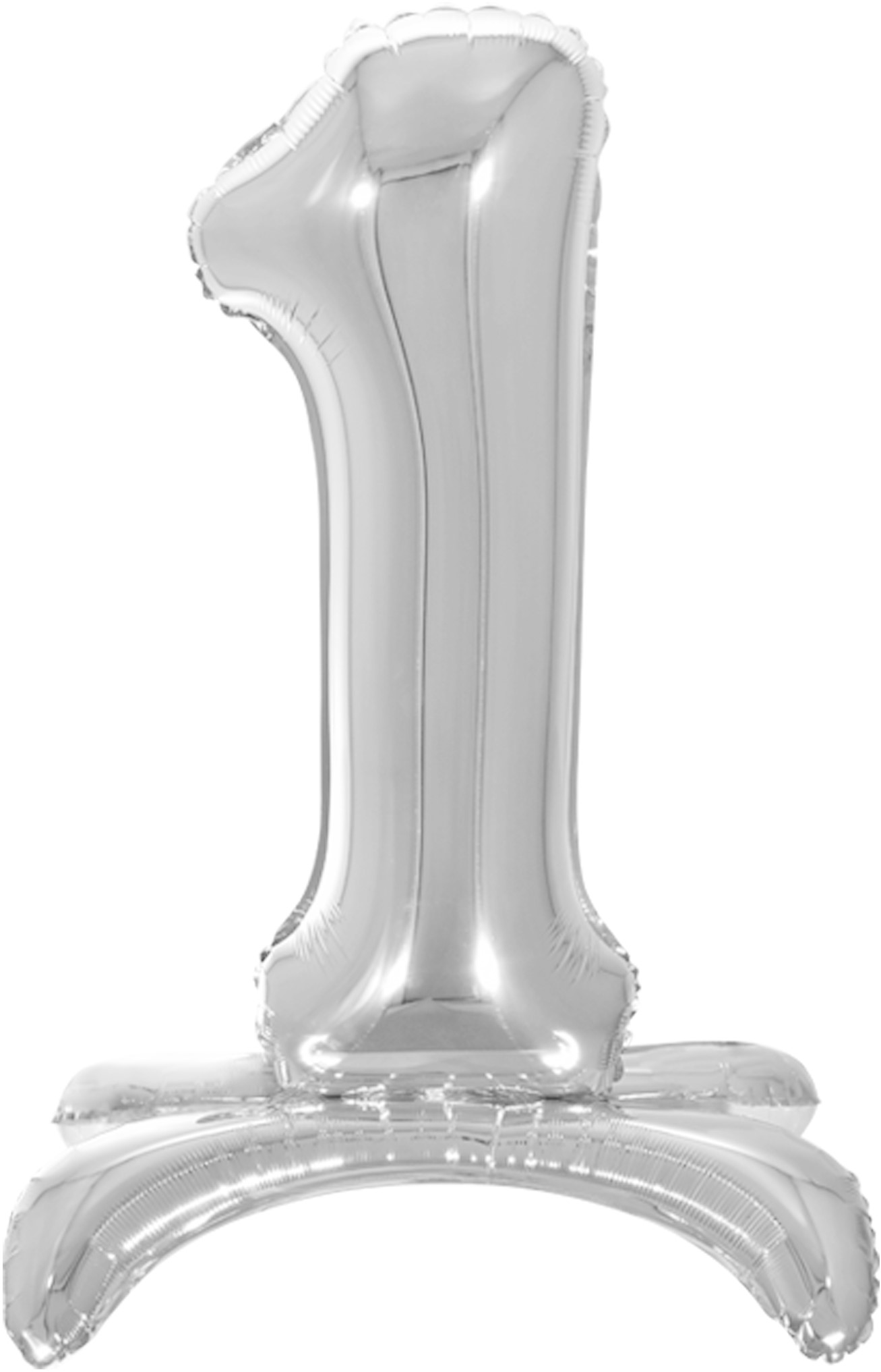 Шар (32''/81 см) Цифра, 1 на подставке, Серебро, в упак., 1 шт. 