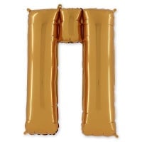 Шар (40"/102см) Буква, "П", золото, 1 шт.