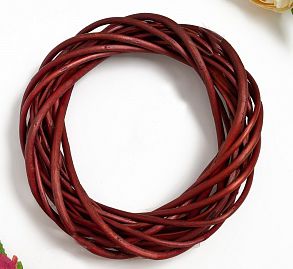 Венок из лозы (20см), бордовый, 1 шт.