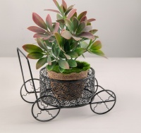 Кашпо (20,5*12*13,5см) Коляска, черный, 1 шт.