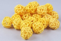 Шары из ротанга (3см), желтые, 1 шт.