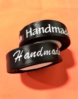 Лента атласная (25мм*23,8м), Handmade, Черный, 1 шт.