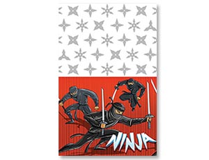 Скатерть плиэтиленовая (1,4х2,4м), Ниндзя , красный, 1 шт.