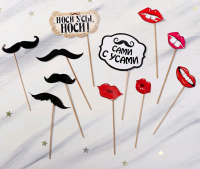 Набор фотобутафории "Носи усы", 11 предметов.