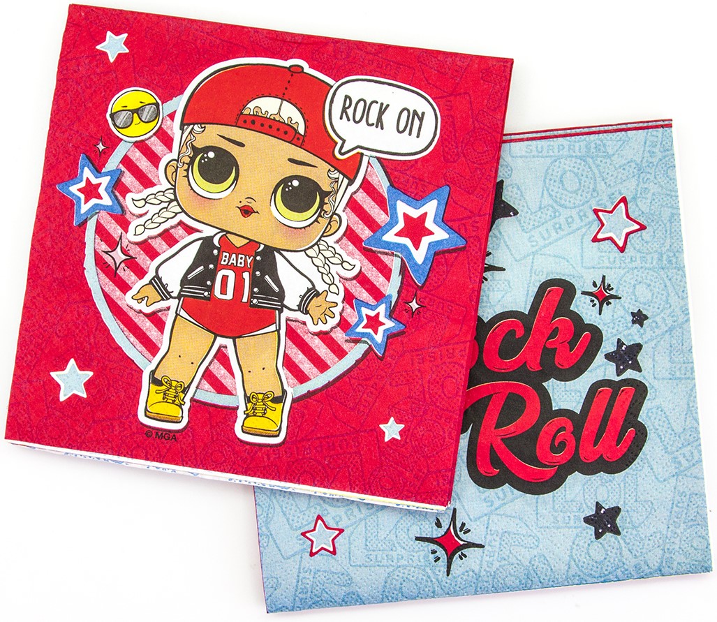 Салфетки, Кукла ЛОЛ (LOL), 33*33 см, 12 шт.