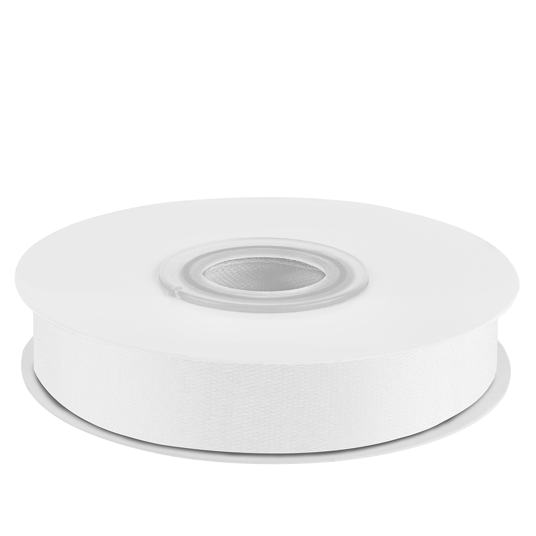 Лента атласная (1,2см*22,85м) Белый, 1 шт.