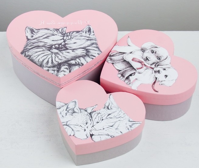 Коробка-сердце (16×14×6см), Любовь, 1 шт.