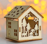 Новогодний декор с подсветкой (7х6х5см), Микс, 1 шт.