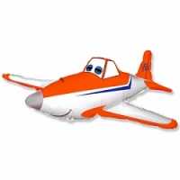 c1eb1f9668e38d83635e154e422de460 Шар (14''/36 см) Мини-фигура, Гоночный самолет, Оранжевый, 1 шт.