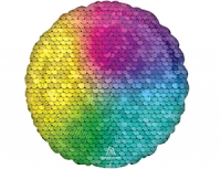 Шар (18"/45 см) Круг, Пайетки Rainbow, 1 шт.