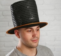 Карнавальная шляпа "Цилиндр", черный, 1 шт.