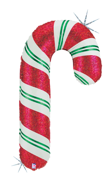 Шар (41''/104 см) Фигура, Леденец трость, Красный, Голография, 1 шт.