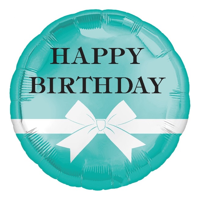 Шар (18"/45см) Круг, HBD бантик, 1 шт.