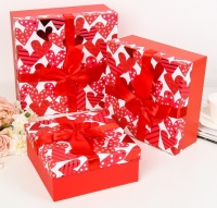 Коробка квадратная (21*21*9см), Красная, 1 шт.