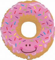 дон отправка Шар (27''/69 см) Фигура, Счастливый пончик, Розовый, 1 шт.