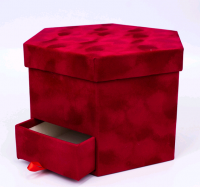 Коробка шестигранник (23*20*15,5 см), велюр с выдвижным ящиком, 1 шт.