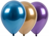 Шар (11"/28см) Ассорти, 6цв., Хром, 25 шт.