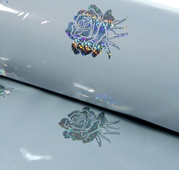 Пленка (70*100см), Букеты на белом, голография, 1 шт.