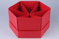 Коробка-тортик (29,5*15см), набор из 6 частей, Красная, 1 шт.