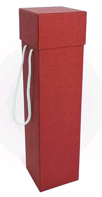 Коробка под бутылку (8*8*31 см), Бордовый, 1 шт.