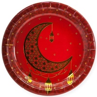 Тарелки (9''/23см) Восточная сказка, Золото/Гранатовый, 6 шт.