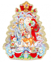 Оформительский плакат на скотче (35см), В ожидании Нового года, глиттер, 1 шт.