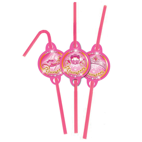 Трубочки для коктейля, Моя Принцесса, 6 шт.
