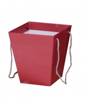 Коробка для цветов (15х22х25см), Премиум, красная, 1 шт.
