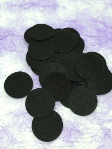 Фетровые кружочки (3см), черный, 100 шт.