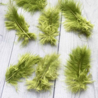 Перья, Оливковые, 100 шт.