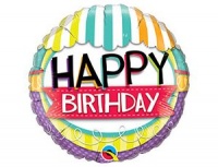 Шар (18''/45см) Круг, HB Полосы яркие, 1 шт.