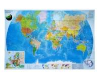 Карта мира: физическая и политическая, складная, 1 шт.