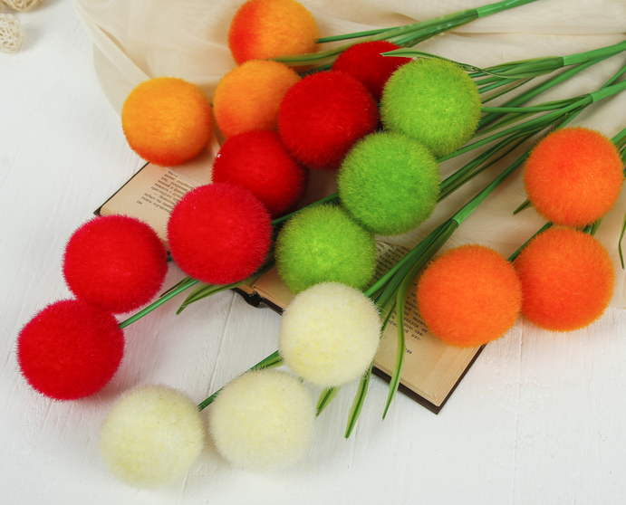 Цветок искусственный (d-6 см), Шар, фиолетовый, 1 шт.