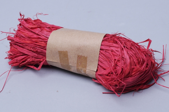 Рафия натуральная (30г), красный, 1 шт.