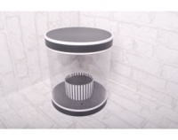 Коробка под цветы прозрачная (22x26cm), Черная, 1 шт.