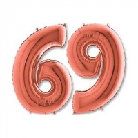 Шар (40''/102см) Цифра, "6/9", Розовое Золото, в упаковке, 1 шт.