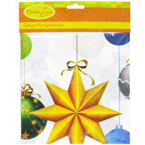 Скатерть полиэтиленовая  (140см*180см), Елочные игрушки, 1 шт.