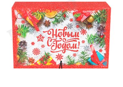 Коробка-книга (12*18*5см), "С Новым годом (ветки)", 1 шт.