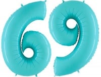 Шар (40"/102см) Цифра, "6/9", Голубой, в упаковке, 1 шт.