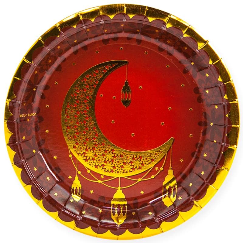 Тарелки (7''/18см) Восточная сказка, Золото/Гранатовый, 6 шт.