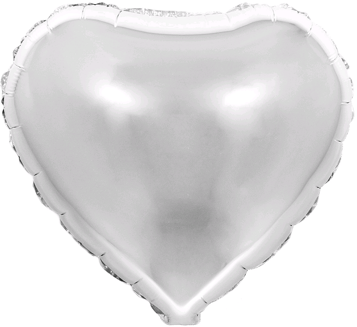 Шар (18''/46 см) Сердце, Серебро, 1 шт.
