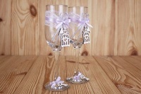 Бокалы ручной работы "Ренессанс", Сиреневый-серебро, 2 шт.