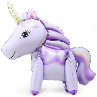 Шар (22''/56 см) Ходячая фигура, Единорог, Фиолетовый, 1 шт.
